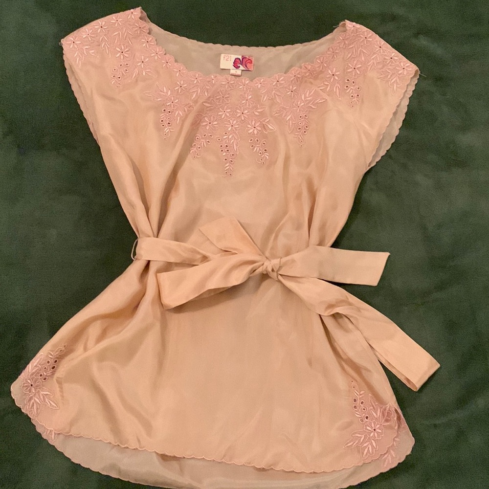 Forever 21 Vintage Pink Silk Top